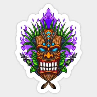 Tiki Mask Illustration 06 Sticker